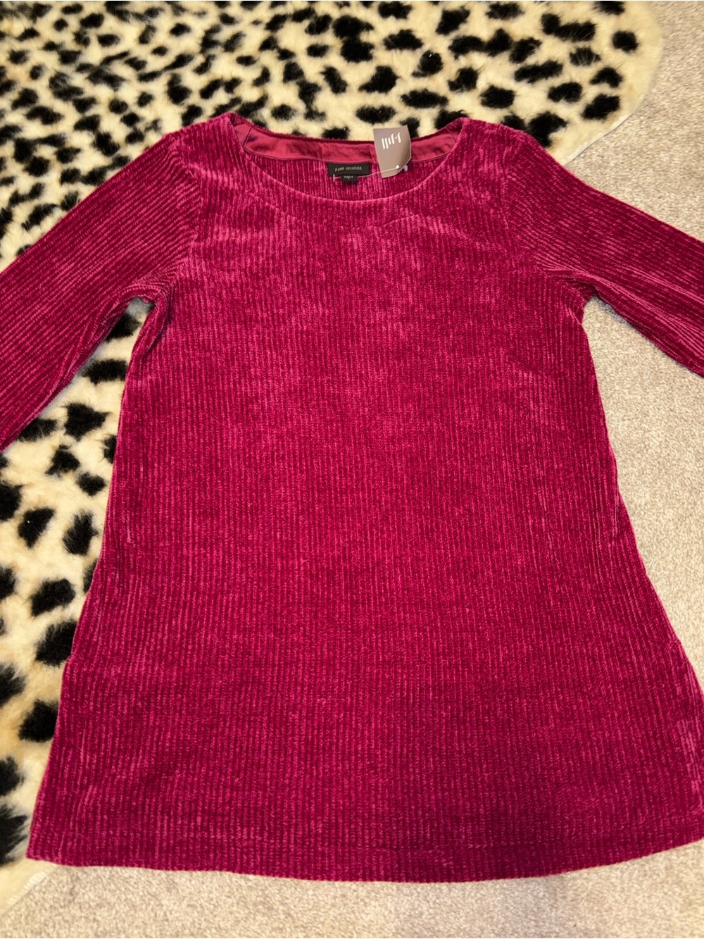 J.Jill Wearever boat-neck chenille tunic in beet
